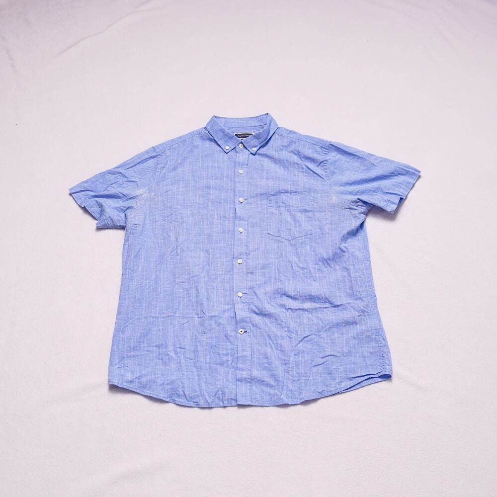 Club Room Men's Blue Linen Look Button Down Shirt - XL